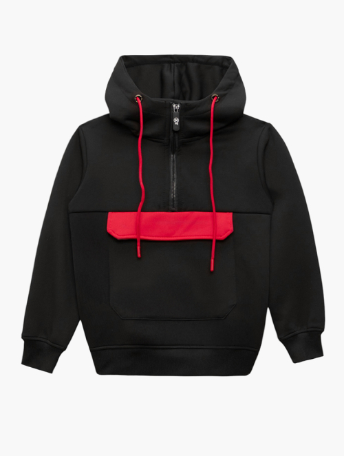 MyRunway | Shop XT Black Quarter Zip Jersey Hoodie for Kids from